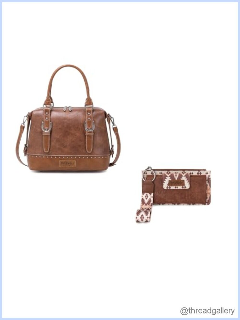 Leather Doctor Bag Satchel Purse Set with Clutch Wristlet Wallet